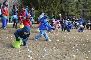 Children participating in Easter Egg Hunt