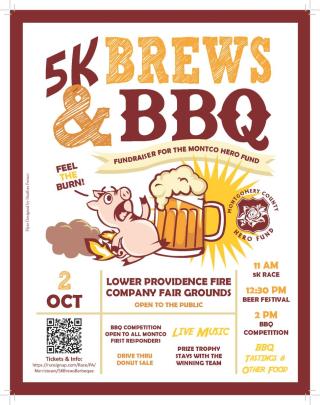 5K Brews & BBQ Oct. 2 Lower Providence Fire Company fair grounds