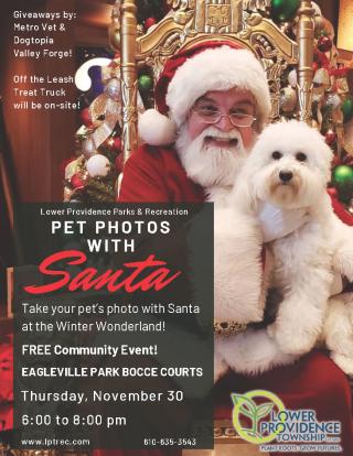 Pet Photos With Santa November 30, 2023 - 6:00 to 8:00 pm