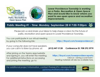Open Space Meeting September 28, 2020 @7 p.m.