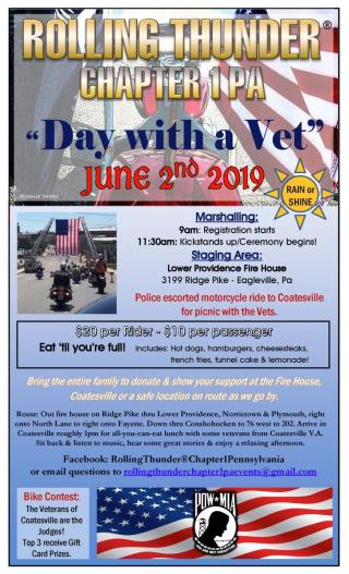 Rolling Thunder "Day with a Vet" event flyer