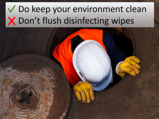Don't flush disinfecting wipes graphic