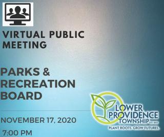 Parks and Recreation Virtual Public Meeting Nov. 17 graphic