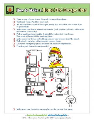 Fire safety graphic- home escape plan